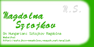 magdolna sztojkov business card